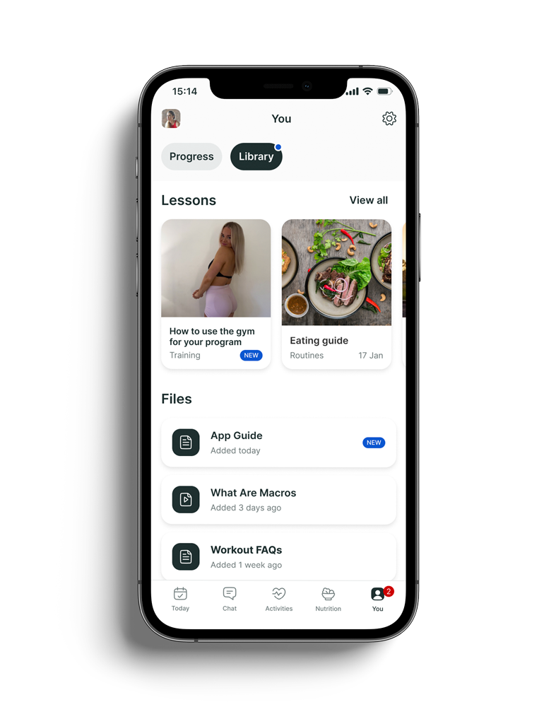 A mockup of the coaching app showcasing the different features.